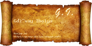 Gévay Ibolya névjegykártya
